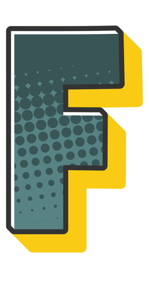 Comic Halftone Alphabet Letter and Number png