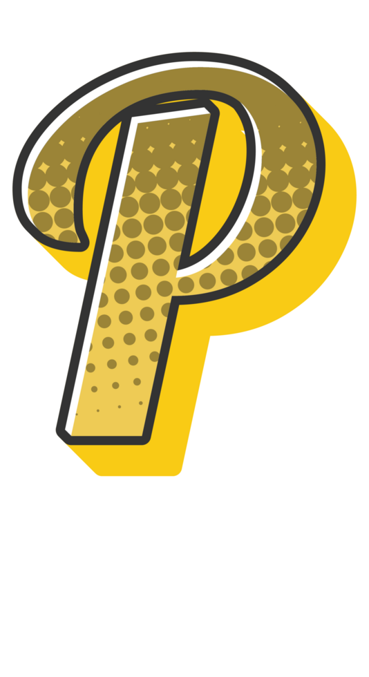 Comic Halftone Alphabet Letter and Number png