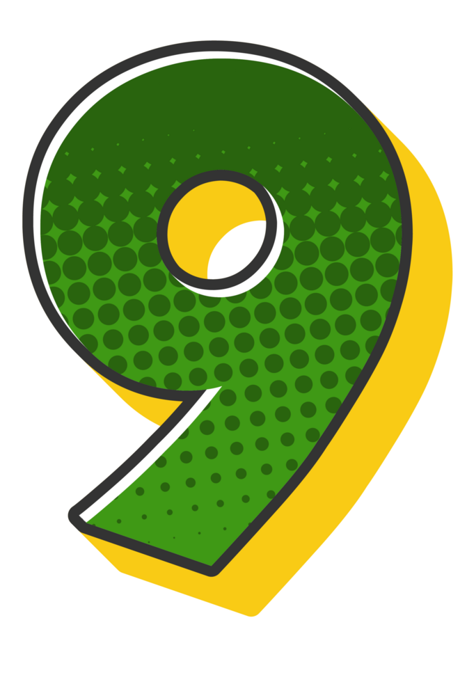 Comic Halftone Alphabet Letter and Number png