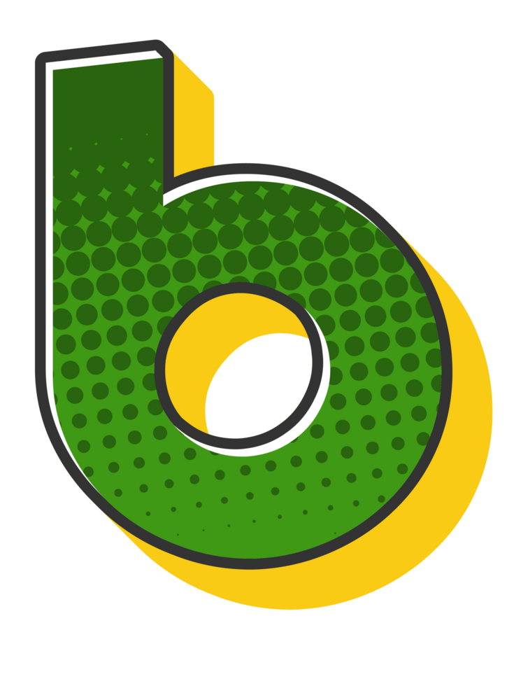 Comic Halftone Alphabet Letter and Number png
