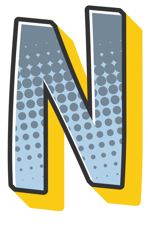 Comic Halftone Alphabet Letter and Number png