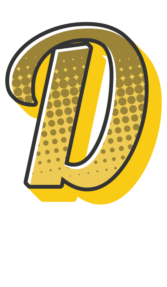 Comic Halftone Alphabet Letter and Number png