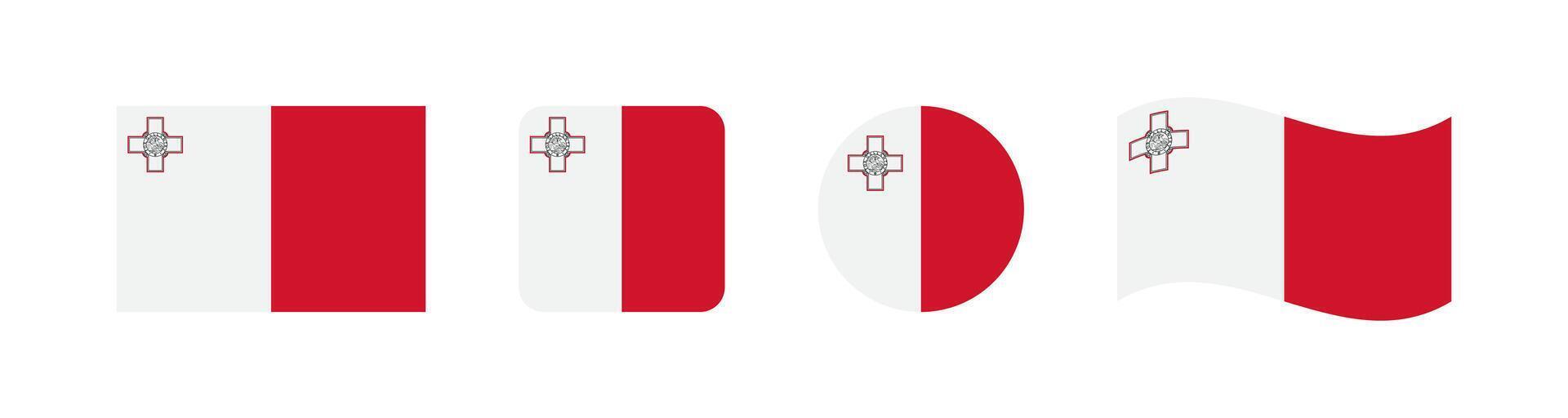 Malta flag of independence country. National emblem. Europe banner of country. vector