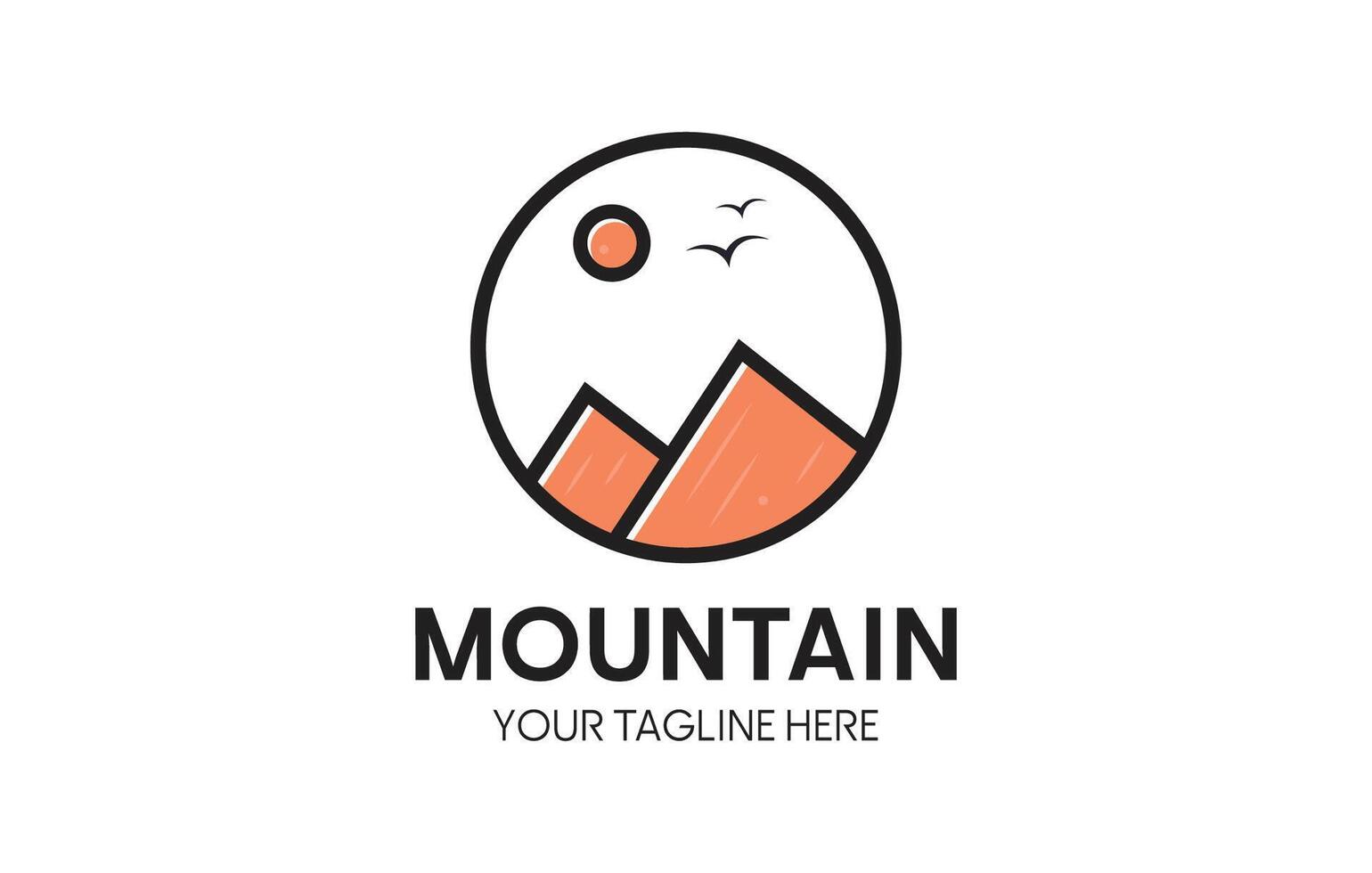 montaña logo, aventuras logo, al aire libre logo, excursionismo logo vector