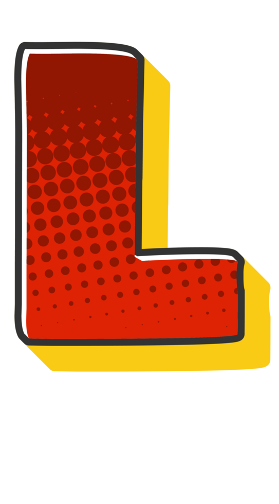 Comic Halftone Alphabet Letter and Number png