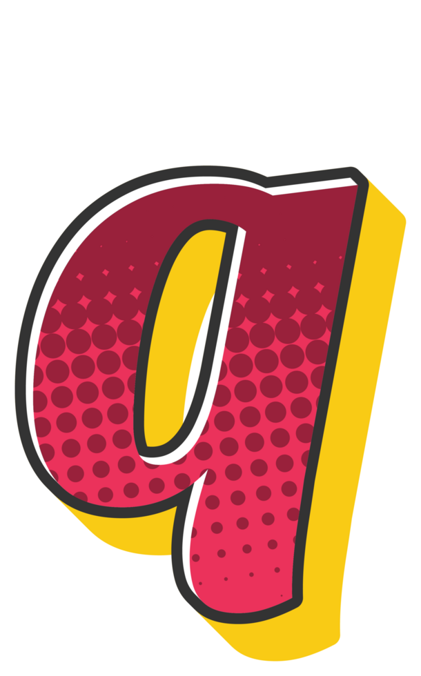 Comic Halftone Alphabet Letter and Number png