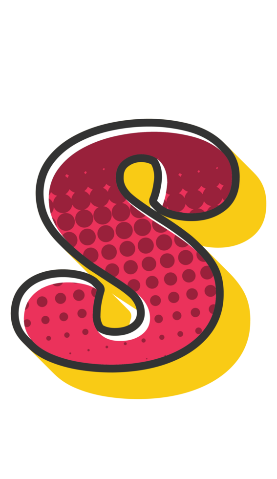 Comic Halftone Alphabet Letter and Number png