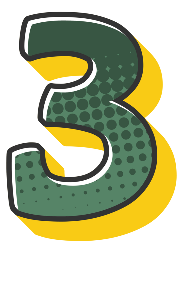 Comic Halftone Alphabet Letter and Number png