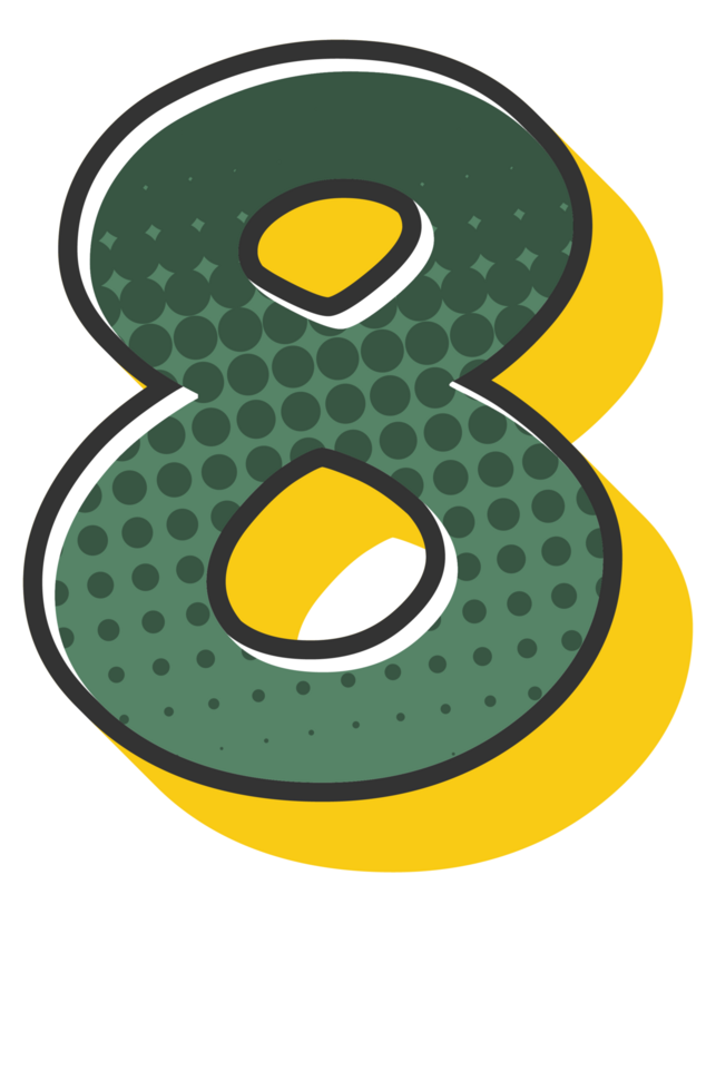 Comic Halftone Alphabet Letter and Number png