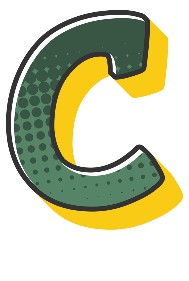 Comic Halftone Alphabet Letter and Number png