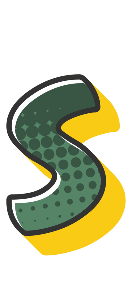 Comic Halftone Alphabet Letter and Number png