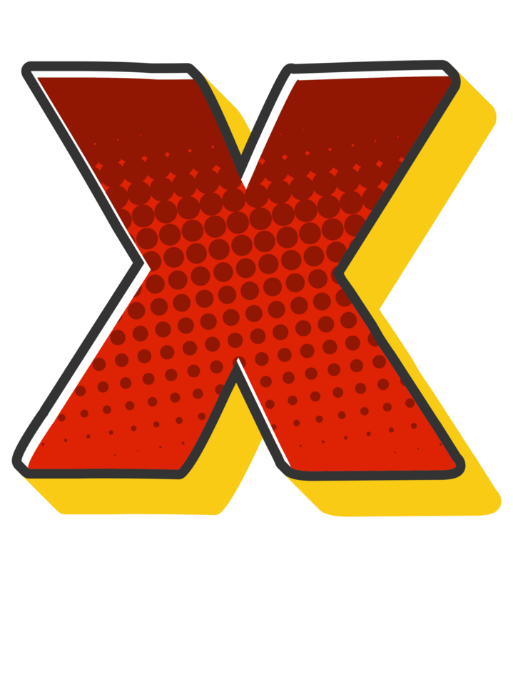 Comic Halftone Alphabet Letter and Number png