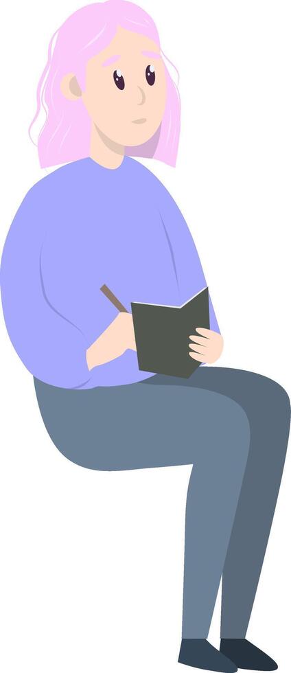 Psychotherapy session - psychologist sitting. Mental health concept, illustration in flat style vector