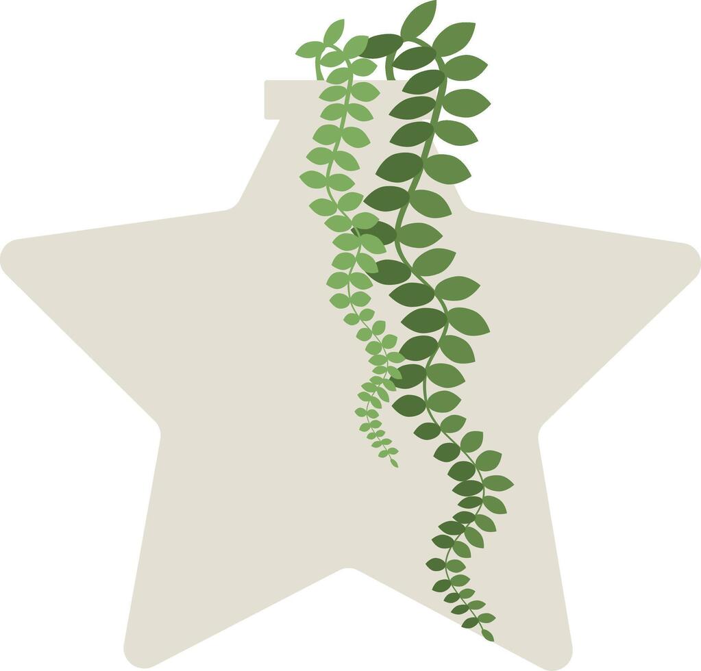 cute flat flower plant in an unusual shaped pot on the white background vector