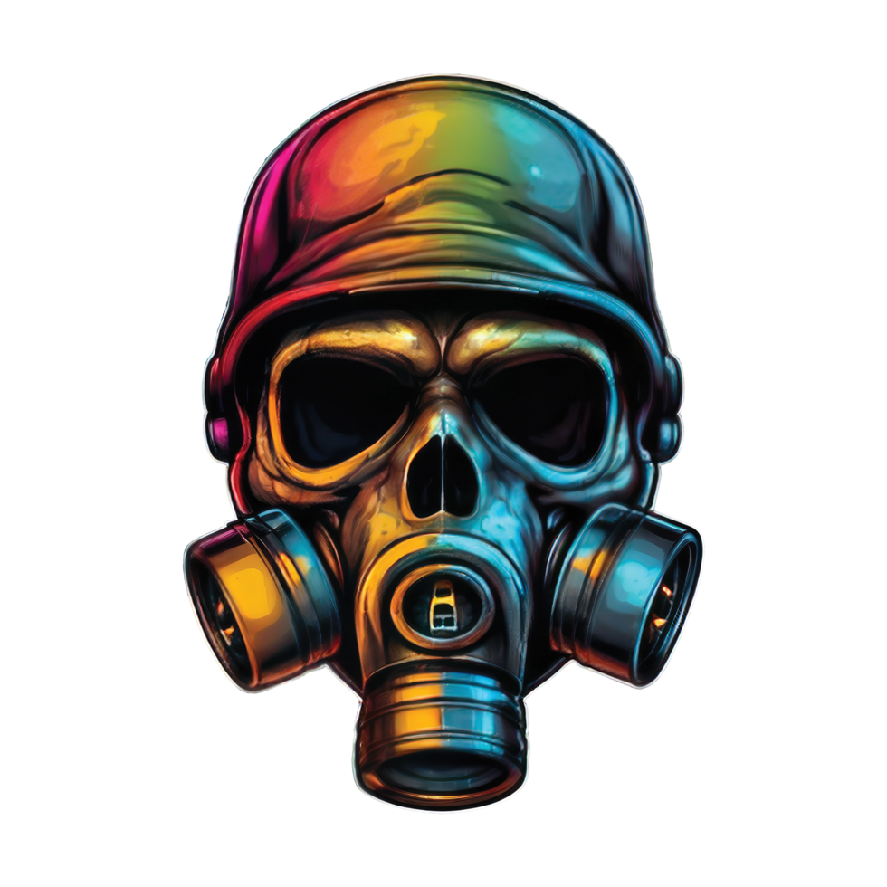 skull in steam with a gas mask, dark fantasy character png
