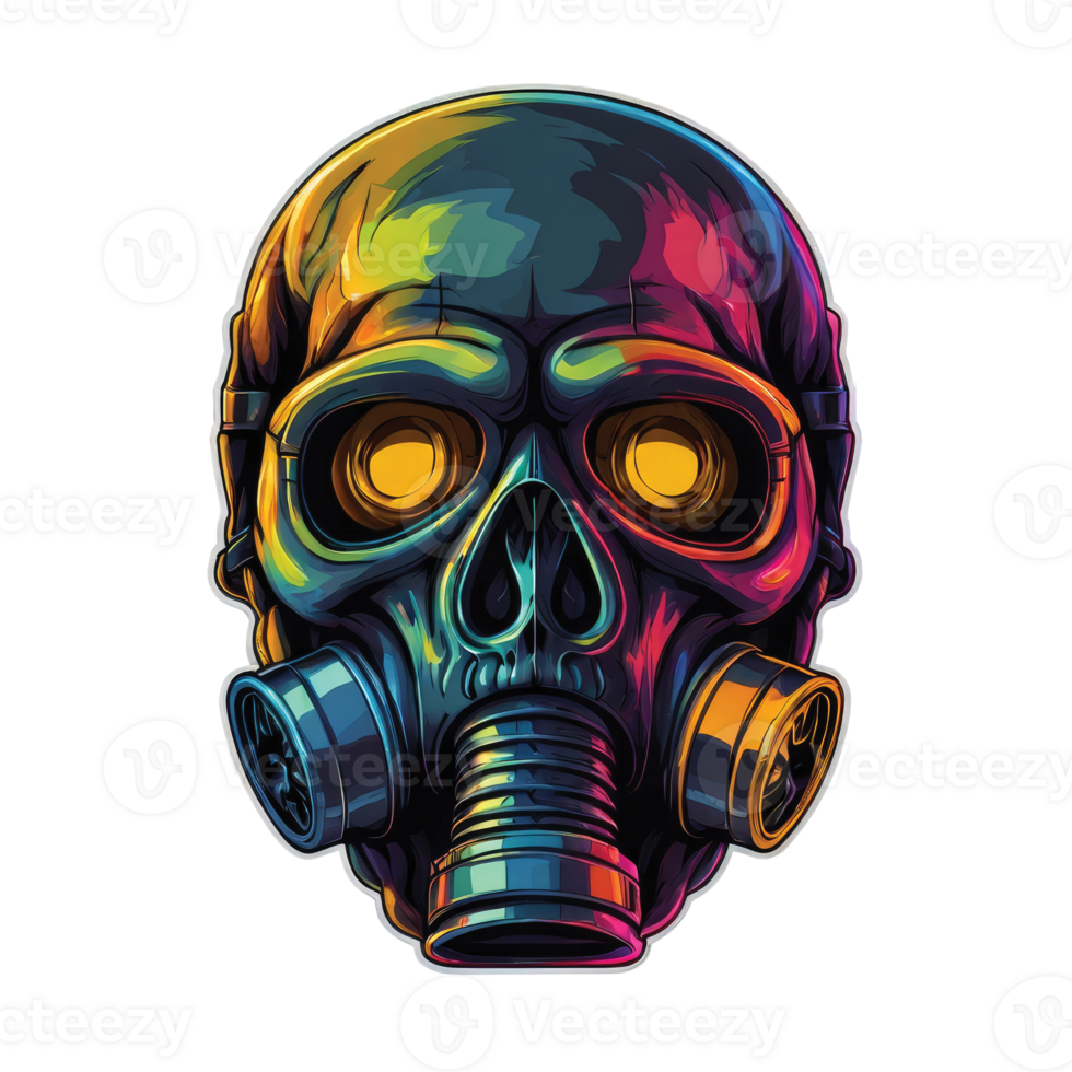 Skull in gas mask illustration. Toxicity emblem png