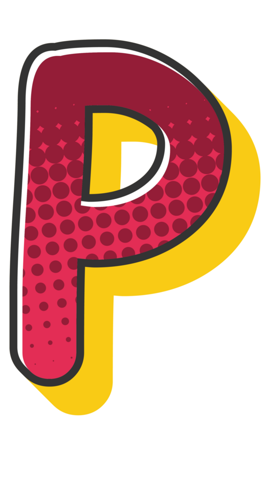 Comic Halftone Alphabet Letter and Number png