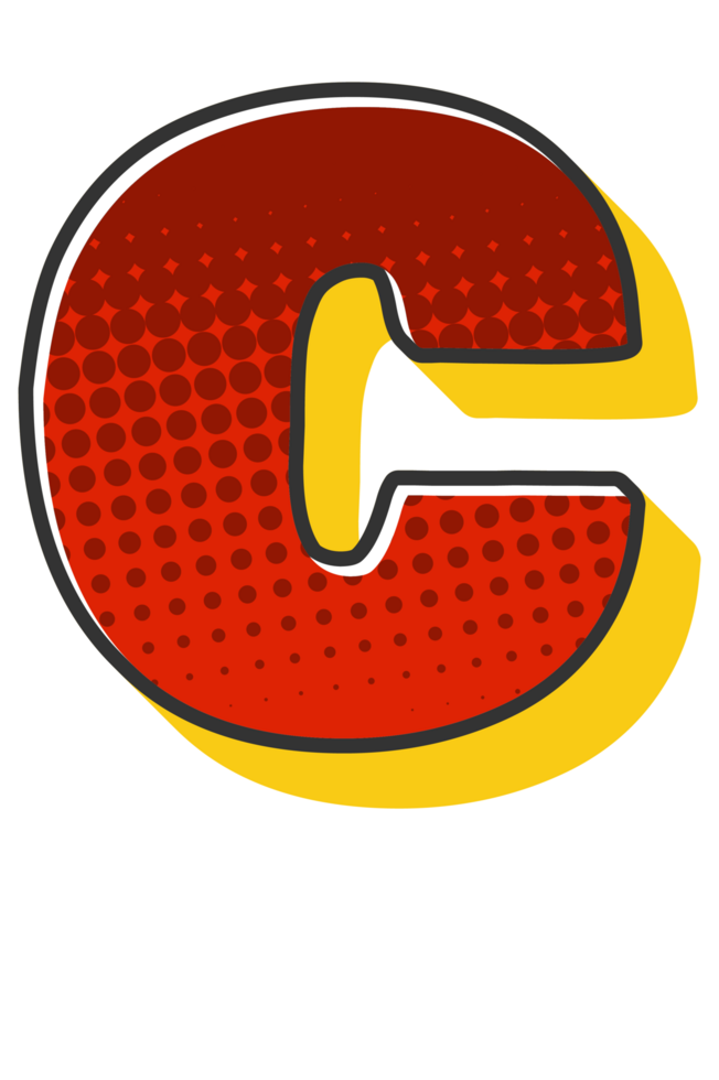 Comic Halftone Alphabet Letter and Number png