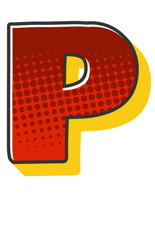 Comic Halftone Alphabet Letter and Number png