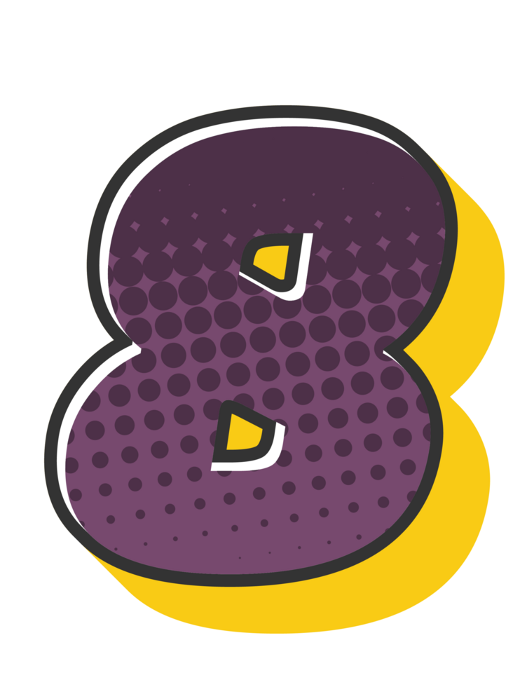 Comic Halftone Alphabet Letter and Number png