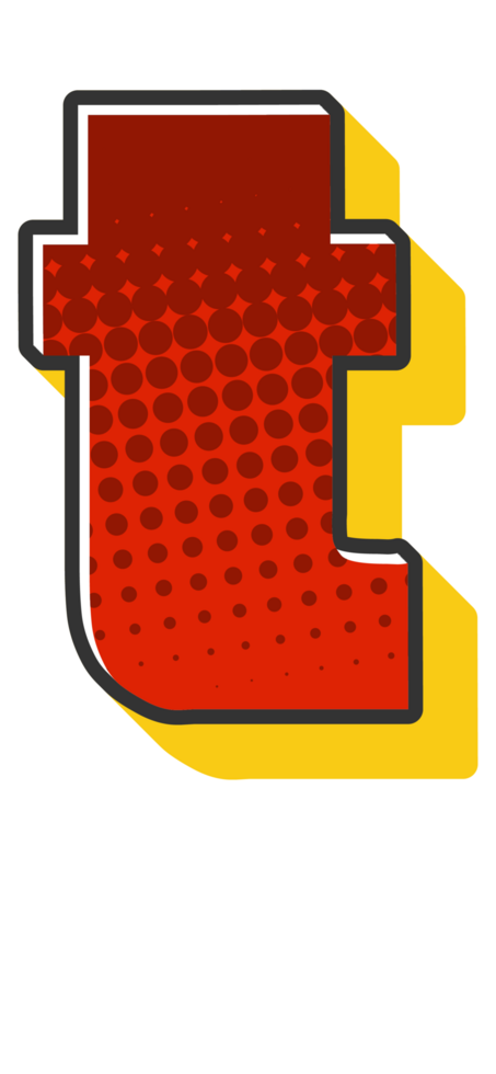 Comic Halftone Alphabet Letter and Number png