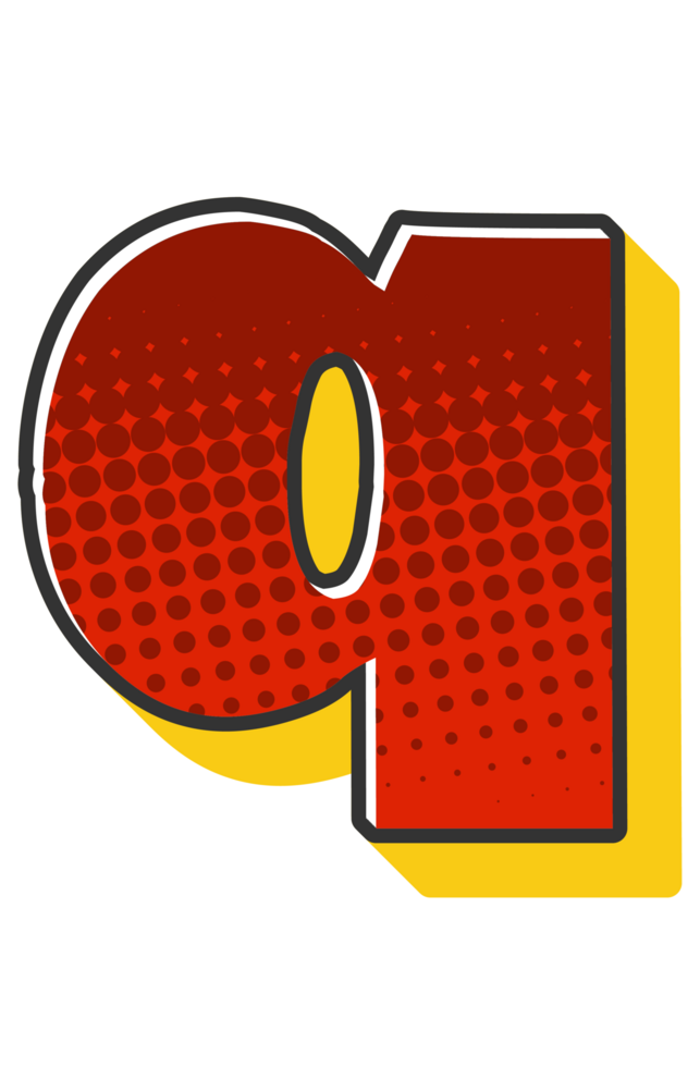 Comic Halftone Alphabet Letter and Number png