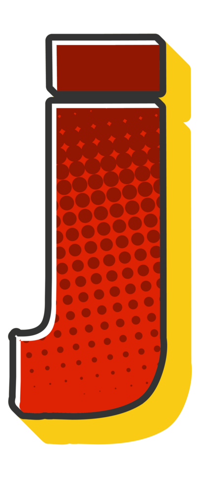 Comic Halftone Alphabet Letter and Number png