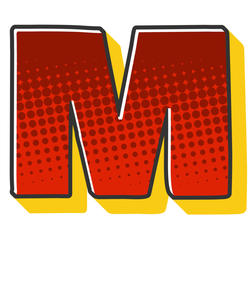 Comic Halftone Alphabet Letter and Number png