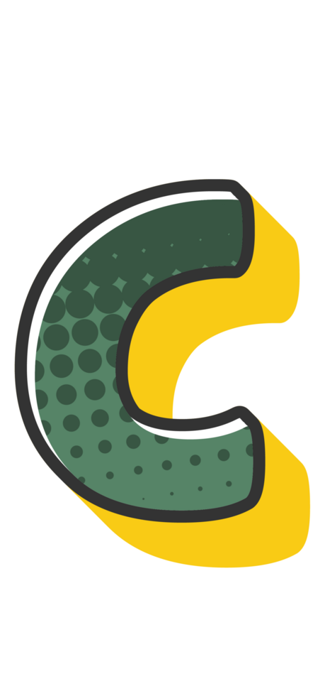 Comic Halftone Alphabet Letter and Number png