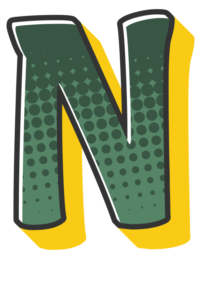 Comic Halftone Alphabet Letter and Number png