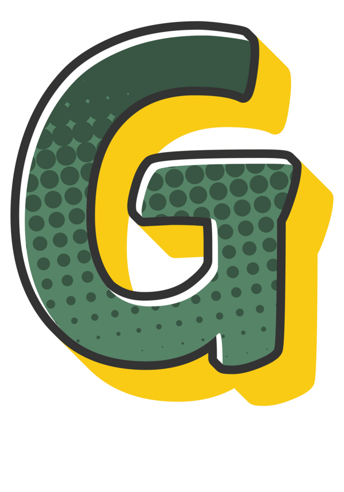 Comic Halftone Alphabet Letter and Number png
