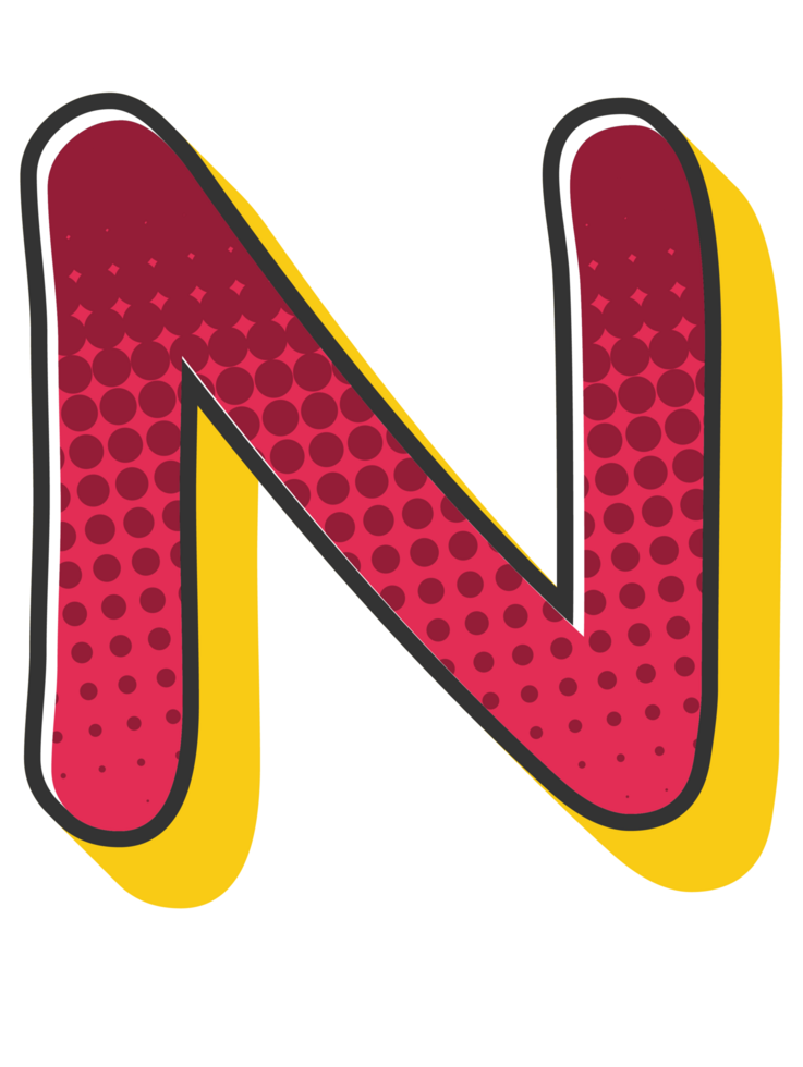 Comic Halftone Alphabet Letter and Number png