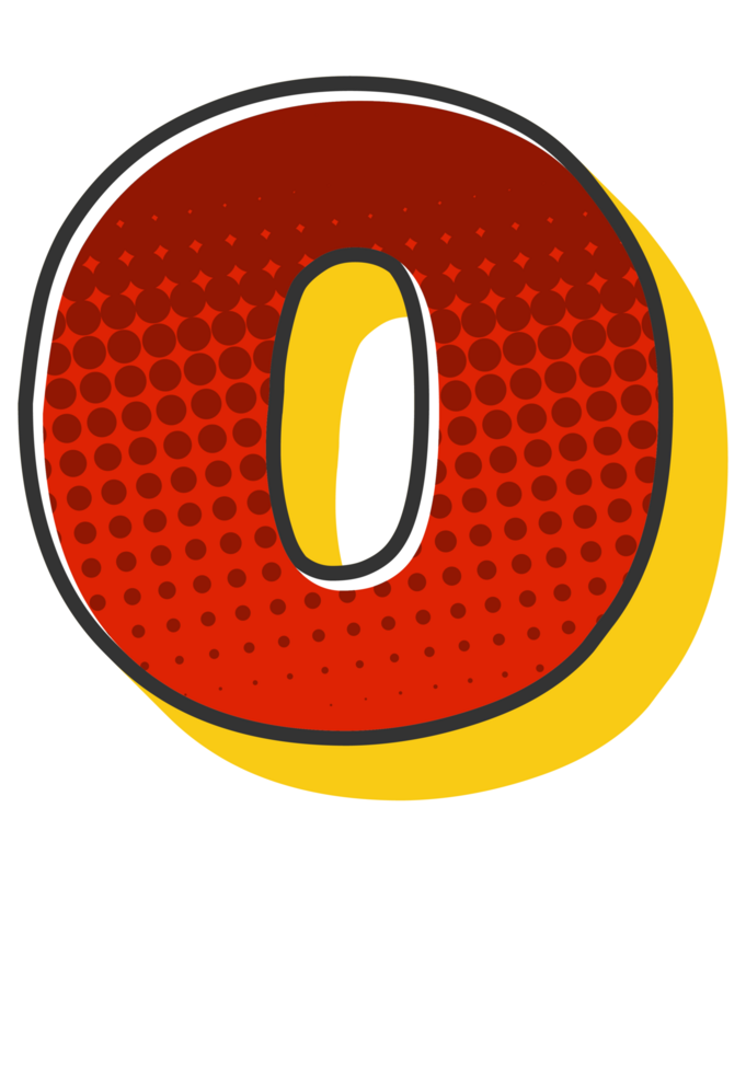 Comic Halftone Alphabet Letter and Number png