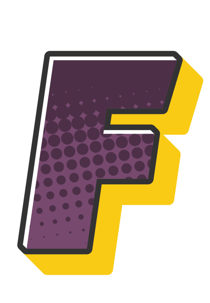 Comic Halftone Alphabet Letter and Number png