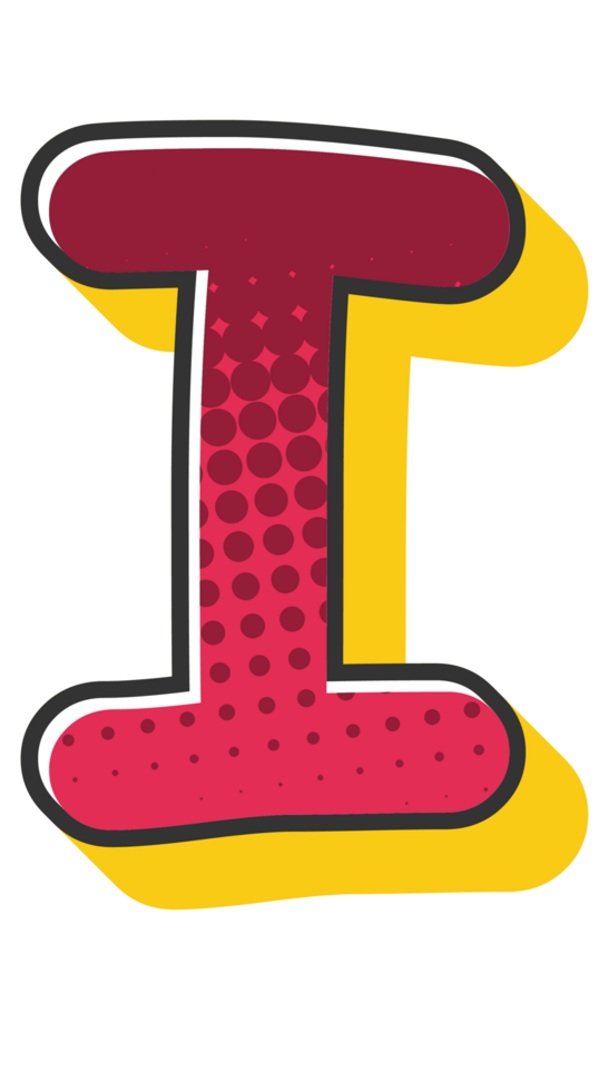 Comic Halftone Alphabet Letter and Number png