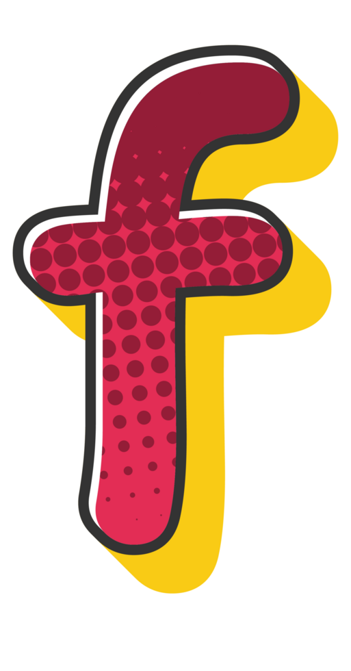 Comic Halftone Alphabet Letter and Number png