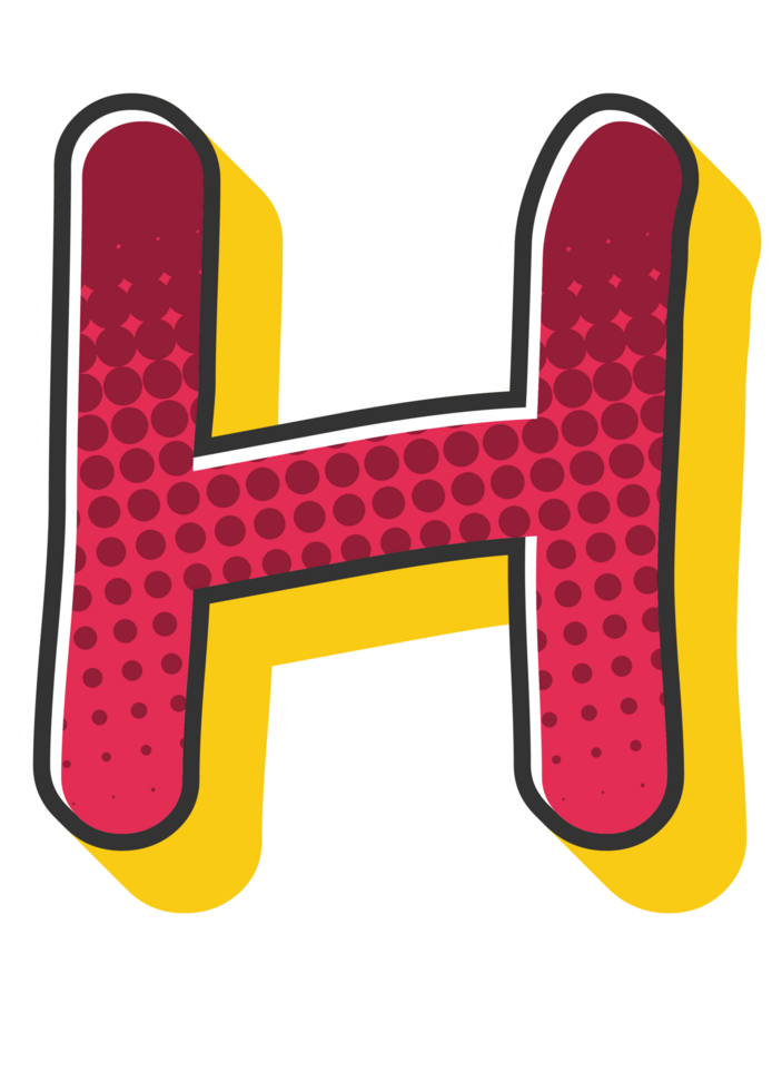 Comic Halftone Alphabet Letter and Number png