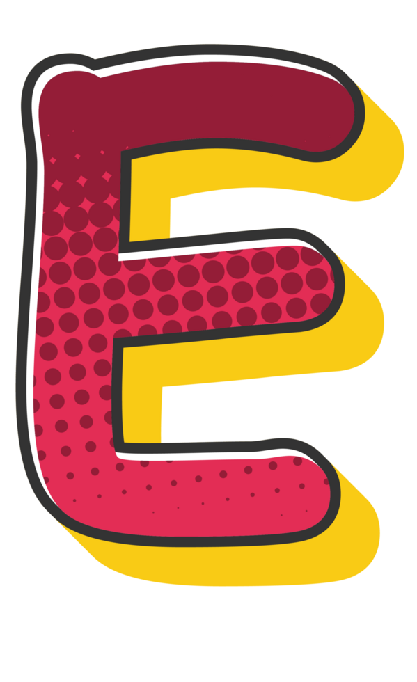 Comic Halftone Alphabet Letter and Number png