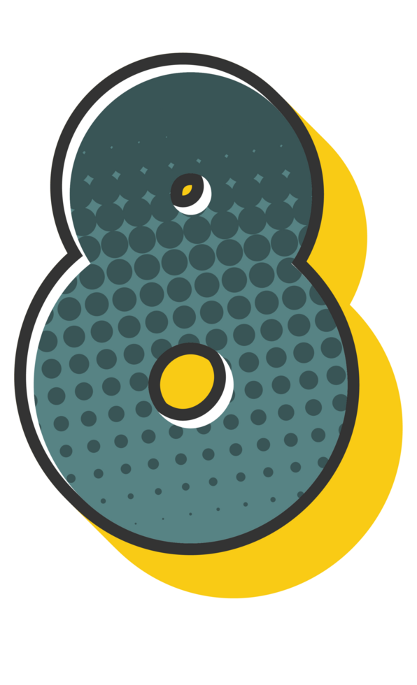 Comic Halftone Alphabet Letter and Number png