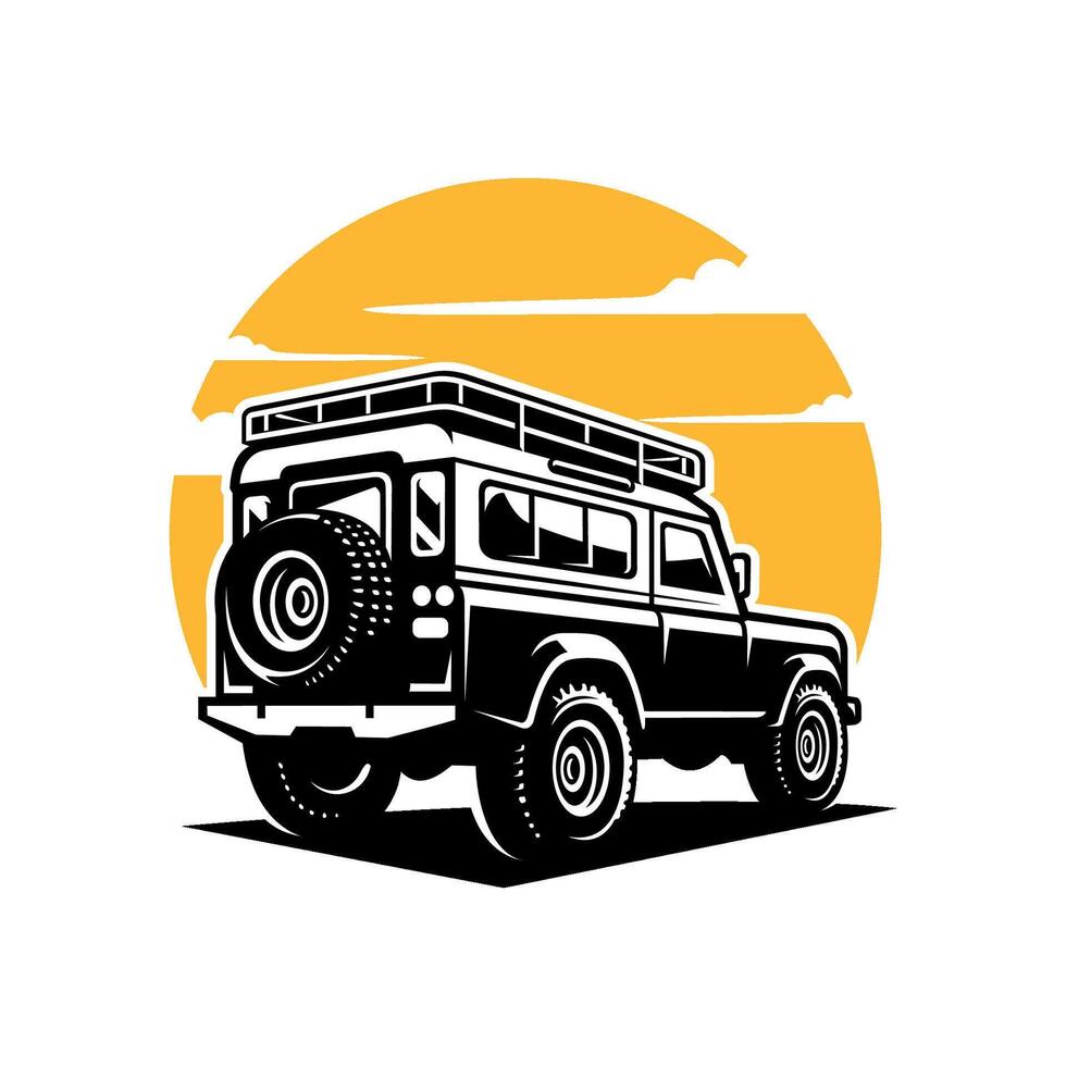 black and white image of a adventure vehicle illustration vector