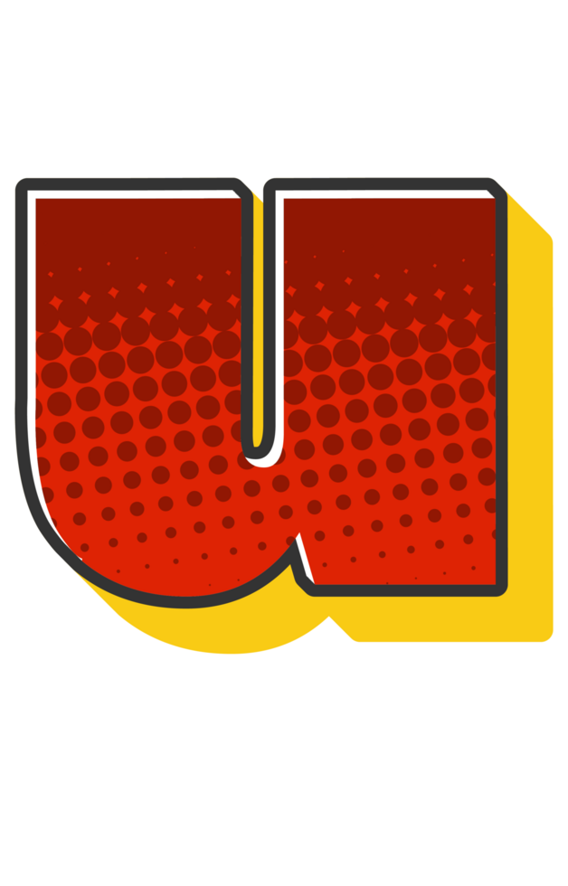 Comic Halftone Alphabet Letter and Number png