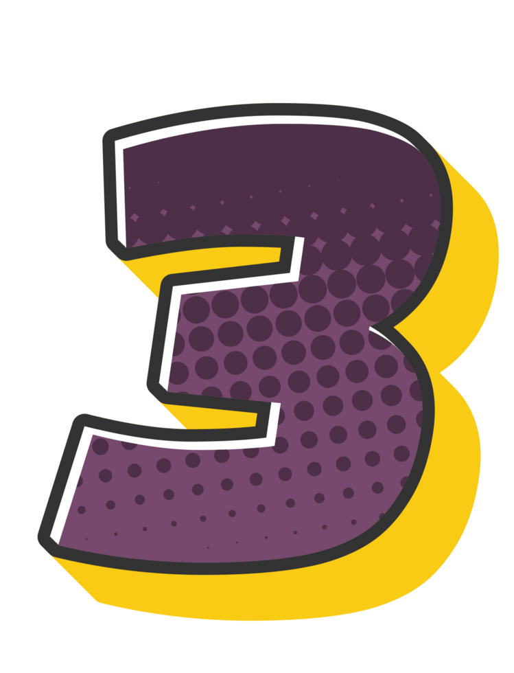 Comic Halftone Alphabet Letter and Number png