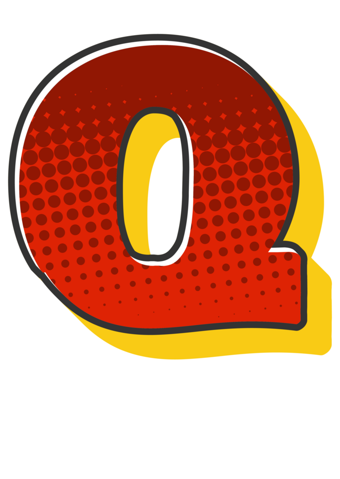 Comic Halftone Alphabet Letter and Number png