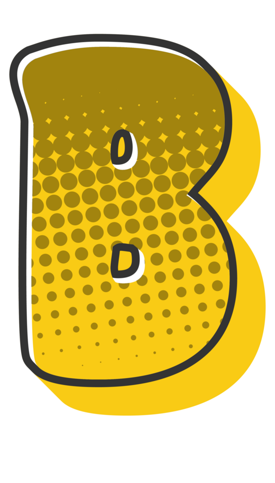 Comic Halftone Alphabet Letter and Number png