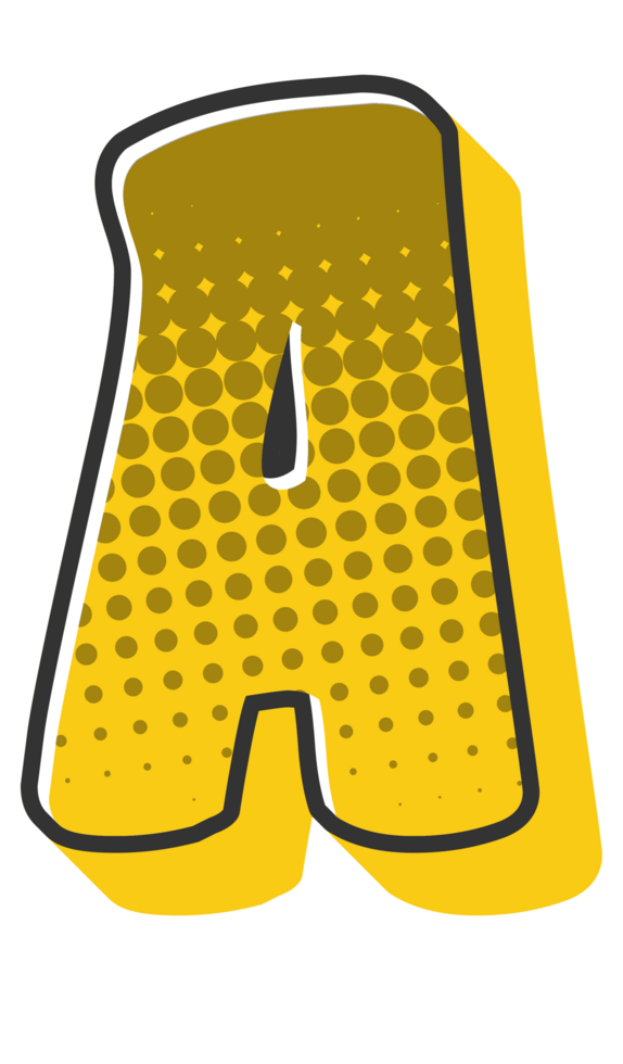 Comic Halftone Alphabet Letter and Number png