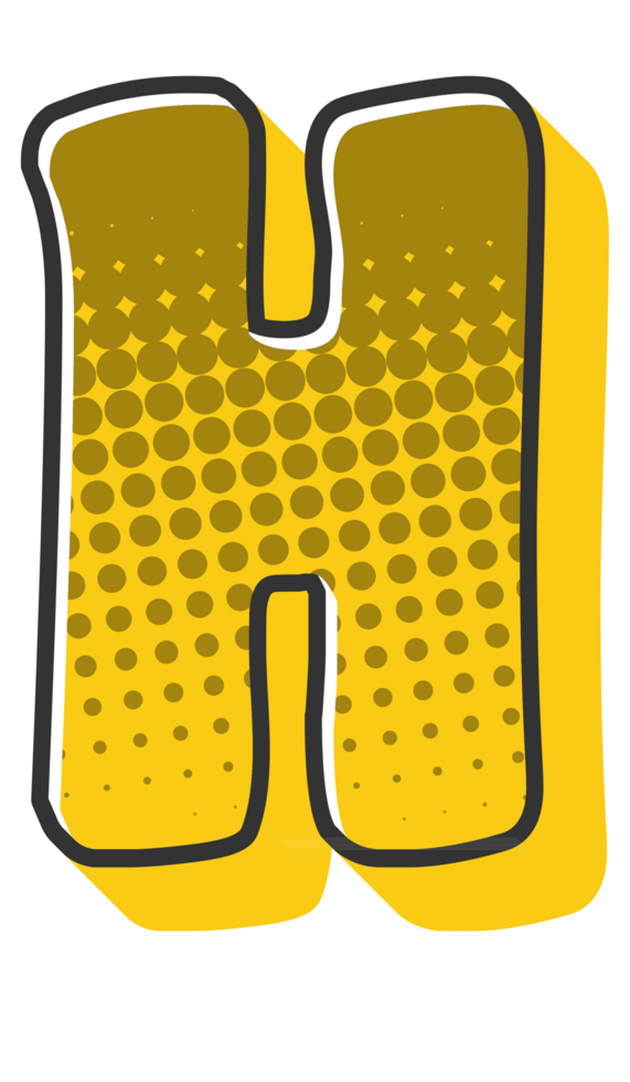 Comic Halftone Alphabet Letter and Number png