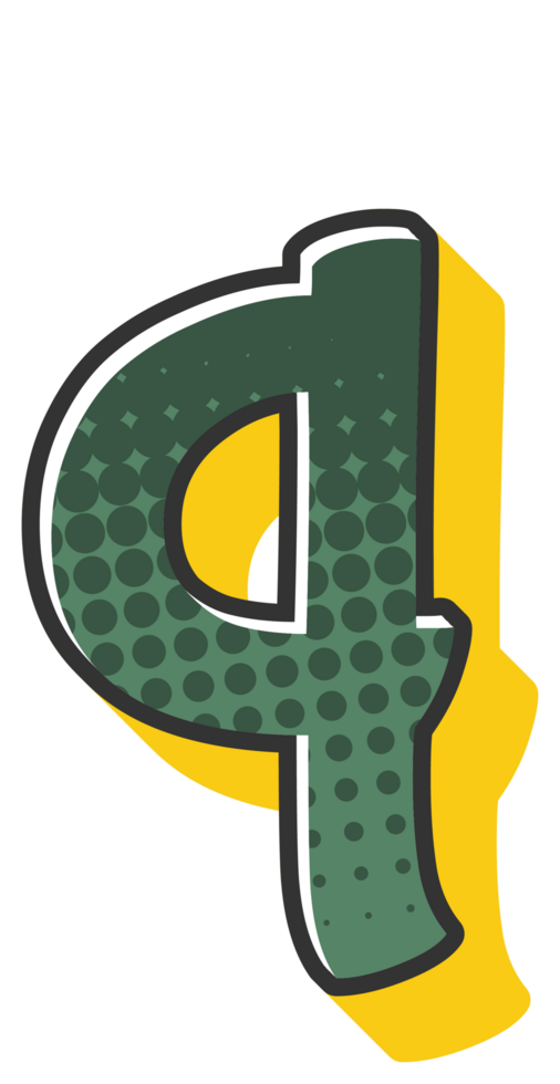 Comic Halftone Alphabet Letter and Number png