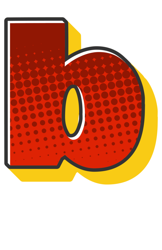 Comic Halftone Alphabet Letter and Number png