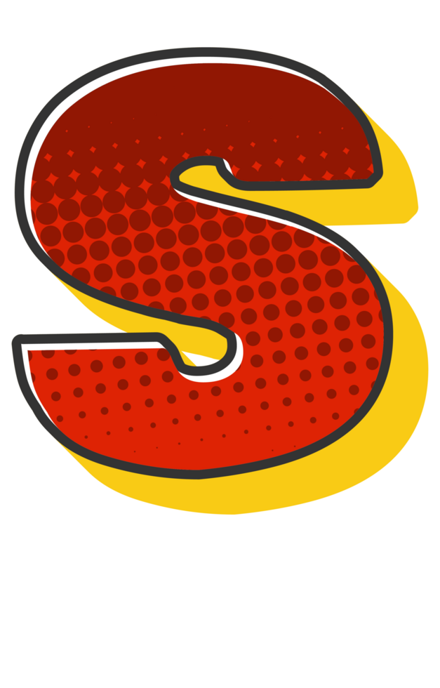 Comic Halftone Alphabet Letter and Number png