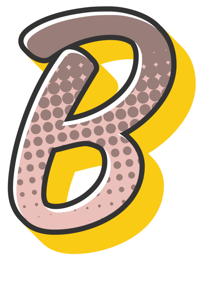Comic Halftone Alphabet Letter and Number png